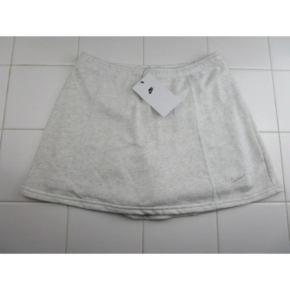 Nike Mid Rise Terry Mini Skort Light Gray Tennis Women's XS HJ1274-051
